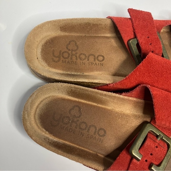 Yokono 2 strap leather sandals made in Spain red leather size 9 - Picture 2 of 10